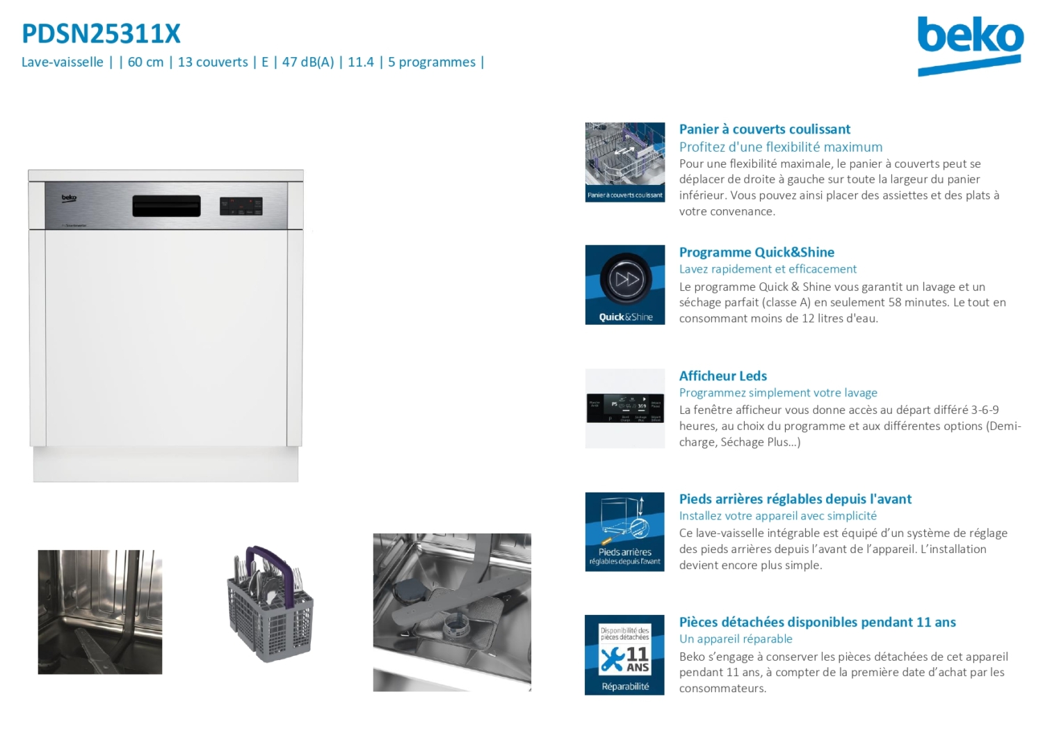 Lave Vaisselle Beko Concept Achat PDSN25311X